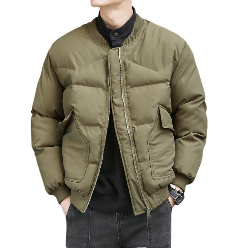 American Fleece-lined Thick Loose Workwear Cotton Coat