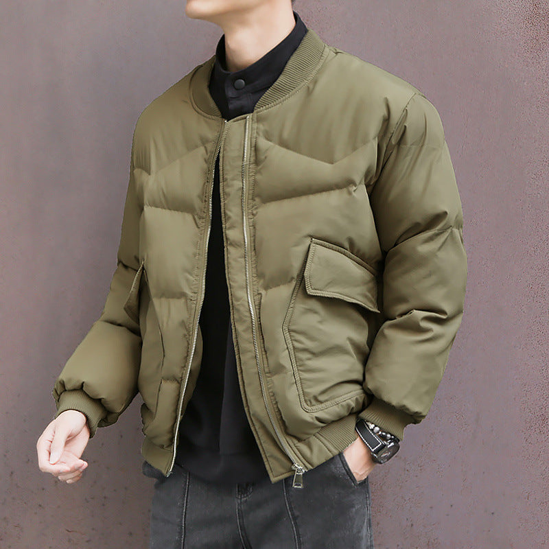 American Fleece-lined Thick Loose Workwear Cotton Coat